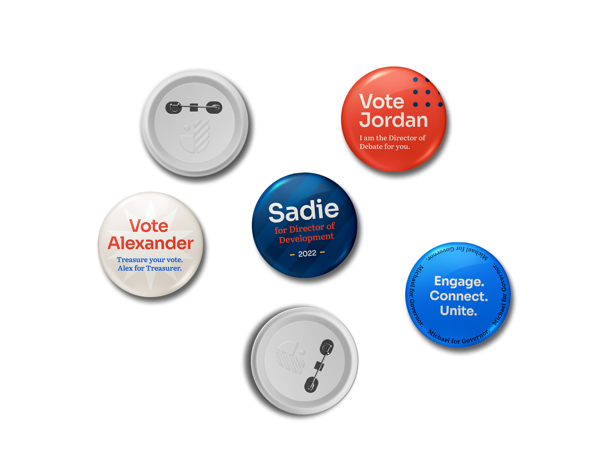 JSA student campaign pins