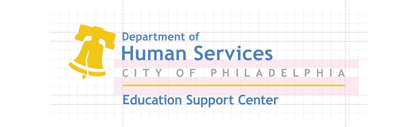 DHS Education Support Center Logo Construction Grid