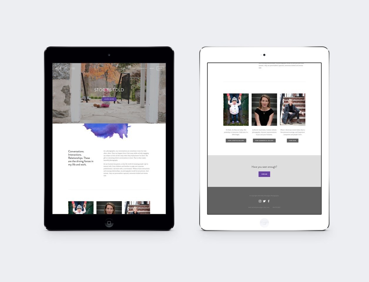 Kelly Hennigan Photography Website on iMac