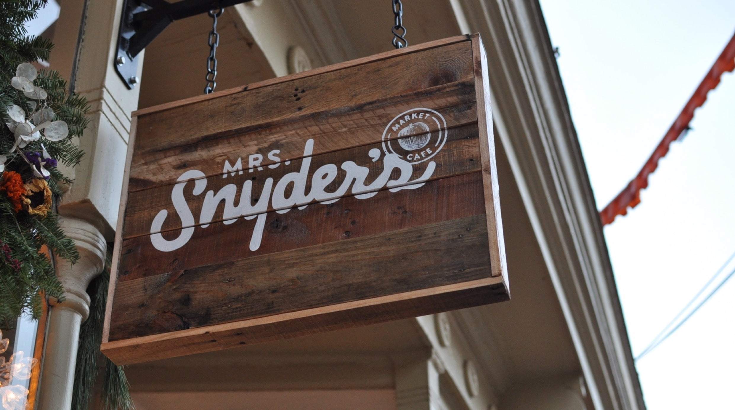 Mrs Snyder's Outdoor Hanging Sign